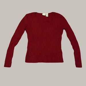 Vintage Red Ribbed Merona Sweater Women's M